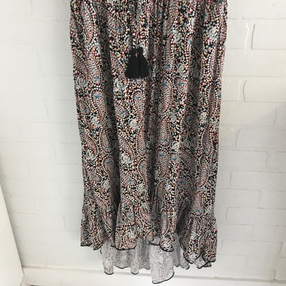 1X Lilly Morgan Boho Dress Midi Paisley Off-the-Shoulder - Picture 3 of 11